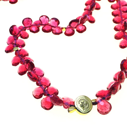 Halskette mit Glas-perlen  / Sterling Silber / vergoldet